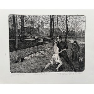 Anna Janusz-Strzyż, Jesienne tango, akwaforta, A.P. 34x23cm, 2013 r.