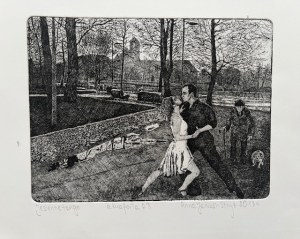 Anna Janusz-Strzyż, Autumn tango, etching, A.P. 34x23cm, 2013.