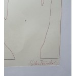 Maria Michałowska, Ślady a,b,c,d rys.2, rysunek piórkiem, relief na kartonie, 86x51 cm, 1972