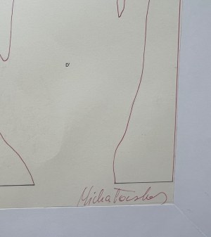 Maria Michałowska, Traces a,b,c,d fig.2, pen drawing, relief on cardboard, 86x51 cm, 1972