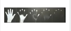 Maria Michalowska, Traces in Time 2, black and white photograph, 23.5x88.5 cm light frame, 1972-73