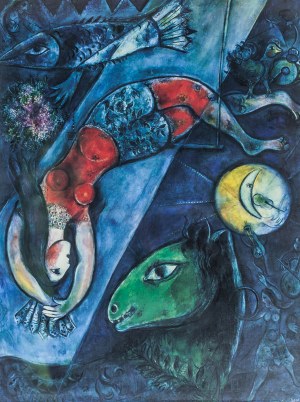 Marc CHAGALL, XIX/XX w. (1887 - 1985), Fantazja nocna, sprzed 1950 r.