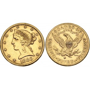 United States 5 Dollars 1886 S