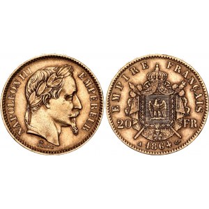 France 20 Francs 1864 A