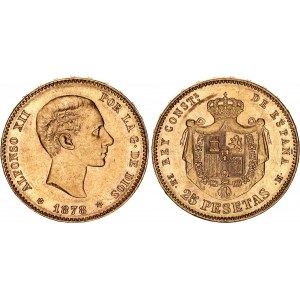 Spain 25 Pesetas 1878 (*1878) EM M