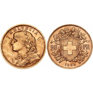 Switzerland 20 Francs 1935 B