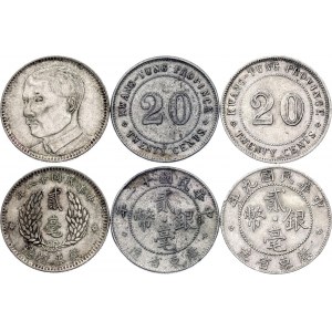China Kwangtung 3 x 20 Cents 1920 - 1929