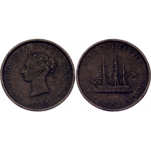 Canada New Brunswick 1 Penny Token 1843