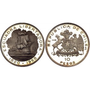 Chile 10 Pesos 1968 So
