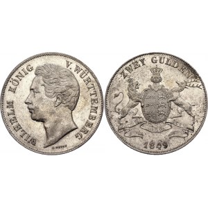 German States Wurttemberg 2 Gulden 1849