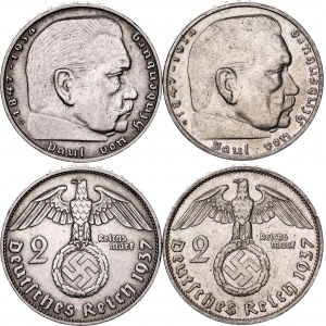 Germany - Third Reich 2 x 2 Reichsmark 1937 D & J