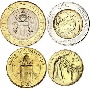 Vatican Set of 4 Coins & 16 Postage Stamps 1996 - 2000 (XVIII - XXII) R