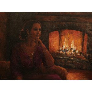 Renata Nastula, By the Fireplace, 2023
