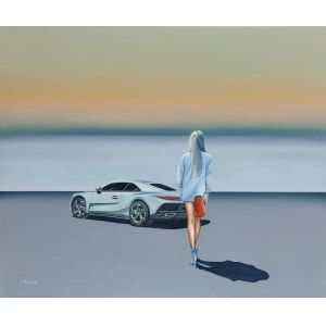 Adam Piotr Rutkowski (b. 1973, Plock), The Girl and the Bentley, 2023