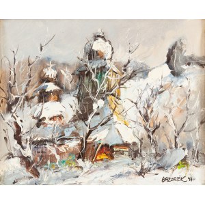 Stanislaw Lazorek (1938 Aksmanice - 2000 Kazimierz Dolny), Winter Landscape, 1997