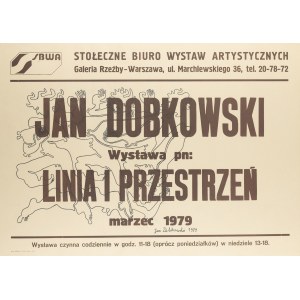 Jan Dobkowski (nar. 1942, Łomża), plakát s kresbou z výstavy Linie a prostor, 1979