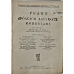 Kon W. Henryk, Prawo o spółkach akcyjnych. Komentarz, Wyd. Biblioteka Prawnicza, Warszawa 1933,
