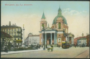 Warsaw - St. Alexander's Square, bw. 33, print, col,