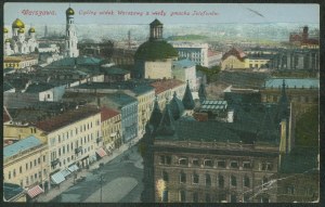 Warschau - Gesamtansicht von Warschau vom Turm des Telefongebäudes aus, sw. 16, Druck, col,