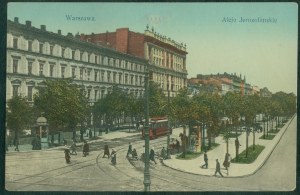 Varsovie - Aleje Jerozolimskie, Wyd. K. Wojutyński, 888, św, kol., 1912