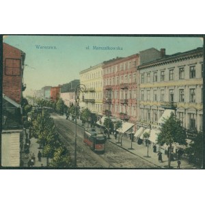 Varšava - ulice Marszałkowska, Wyd. K. Wojutyński, 875, św, kol., 1912