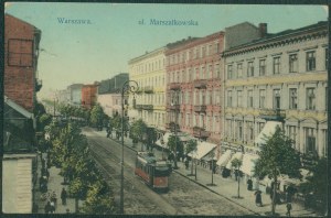 Varšava - ulica Marszałkowska, Wyd. K. Wojutyński, 875, św, kol., 1912