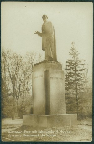 Varšava - Pomník Edmunda H. Housa [Park Skaryszewski], sépiová fotografia, asi 1930