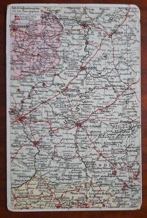 Mapa - Východní oblast války (Varšava,Bialystok,Radom,Lvov...)