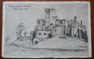 Siewierz.Castle ruins 1915.