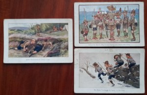 Scouting for fun.Three postcards.