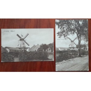 Větrné mlýny.Dvě pohlednice.