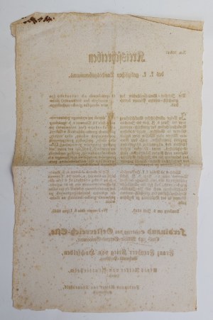 [Galicie] 1843, Nařízení o zesnulých bez závěti řecko-ukrajinských farářů.