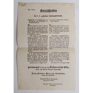 [Galicie] 1845, Nařízení o kadaverovnách.