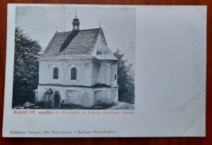 Kalvarienberg von Zebrzydowska.die Kirche des dritten fallen auf den Wegen der p.Jesus von Wäldern umgeben.