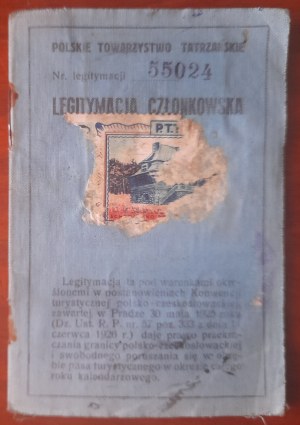 Société polonaise des Tatras, carte de membre n° 55024
