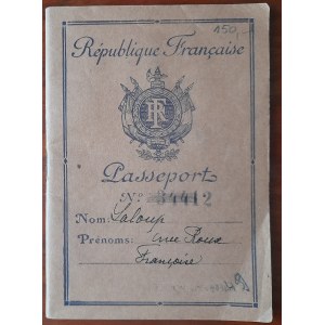 Cestovný pas Francúzskej republiky č. 34412