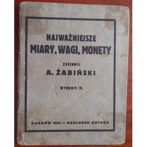 Żabiński A. Les mesures, poids et pièces de monnaie les plus importants.