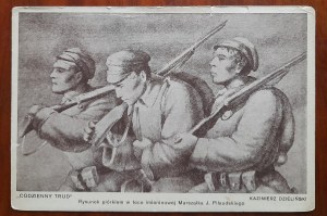Codzienny trud.Rysunek piórkiem w tece imieninowej Marzałka J.Piłsudskiego