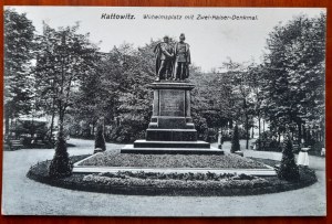 Katowice.(Wilhelm Square monument to the two emperors).