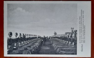 Gorlice.After the Russian invasion 1914-15.Avenue of graves of heroes from the war cemetery
