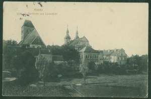 Chojnice - Konitz, Blick auf Pfarrkirche und Gimnasium, Graph. Verl.-Anstalt GmbH., Breslau