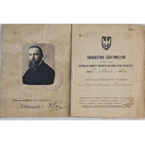 Reisepass ausgestellt für Klejn Aleksander, Sohn von Józef, polnischer Staatsbürger mit Wohnsitz in Russland