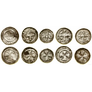 Niemcy, zestaw 5 denarów krzyżowych, X/XI w.