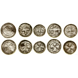 Germany, set of 5 cross denarii, 10th / 11th century.