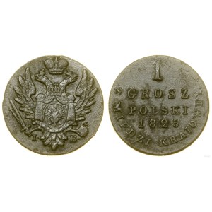 Poland, 1 Polish penny made of domestic copper, 1825 IB, Warsaw
