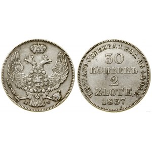 Poland, 30 kopecks = 2 zlotys, 1837 MW, Warsaw