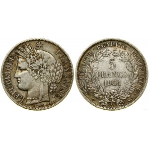 Francúzsko, 5 frankov, 1851 A, Paríž