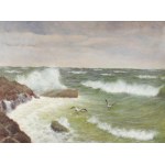 Roman BRATKOWSKI (1869-1954), Seagulls over a rough sea.