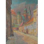 Aleksander TROJKOWICZ (1916-1985),  Kraków - widok na Wawel z ul. Kanoniczej