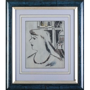 Janusz Maria BRZESKI (1907-1957), Profil kobiecy w szarościach (1940)